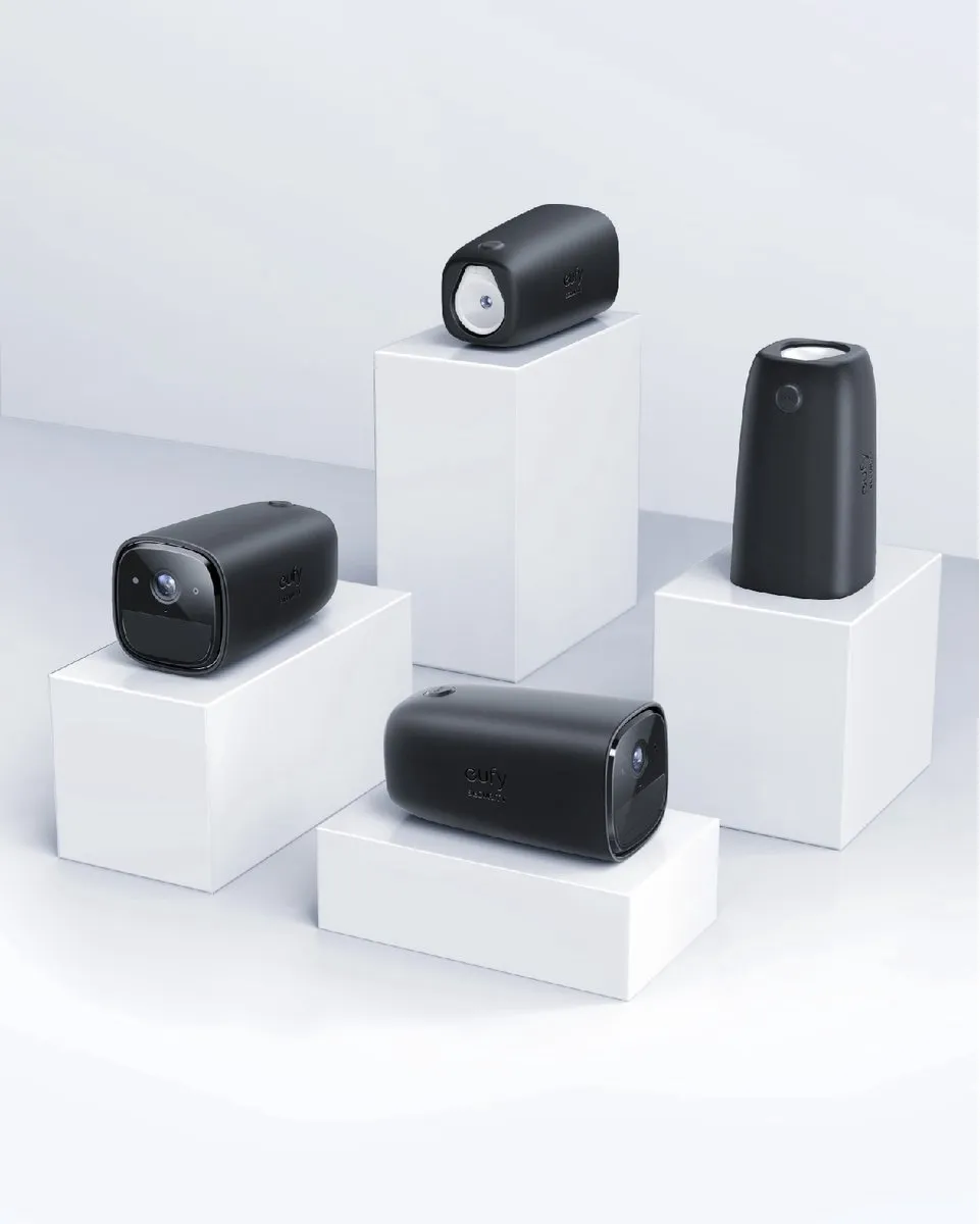 Eufy Cam 1 & 2 (pro) Siliconencase Skin (4-Pack) - Zwart