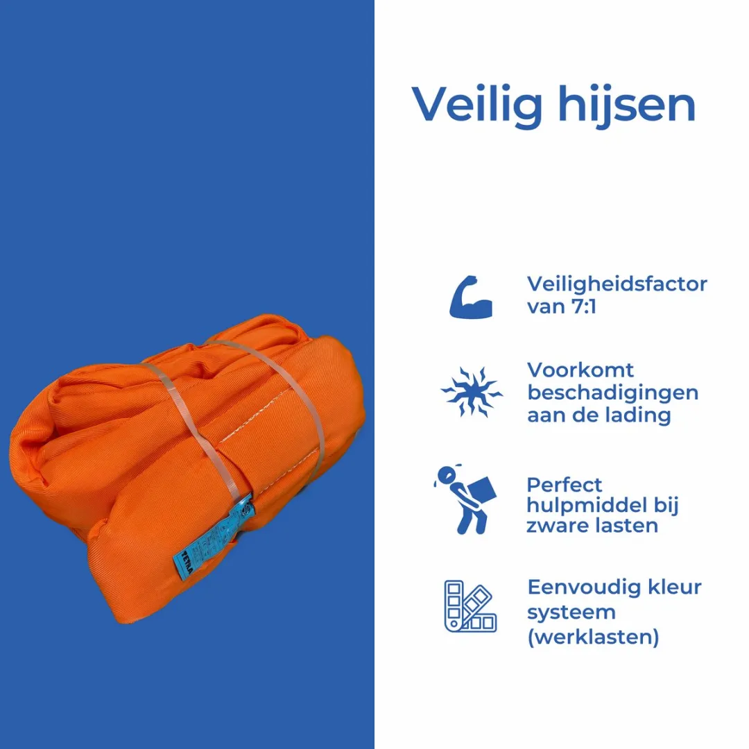 TETRA RS-50T3M Polyester Hijsband - 50 Ton 3m - Oranje