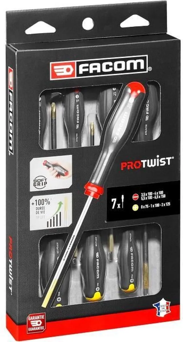 FACOM PROTWIST AT.7PB Set 7 Schroevendraaiers - Zwart