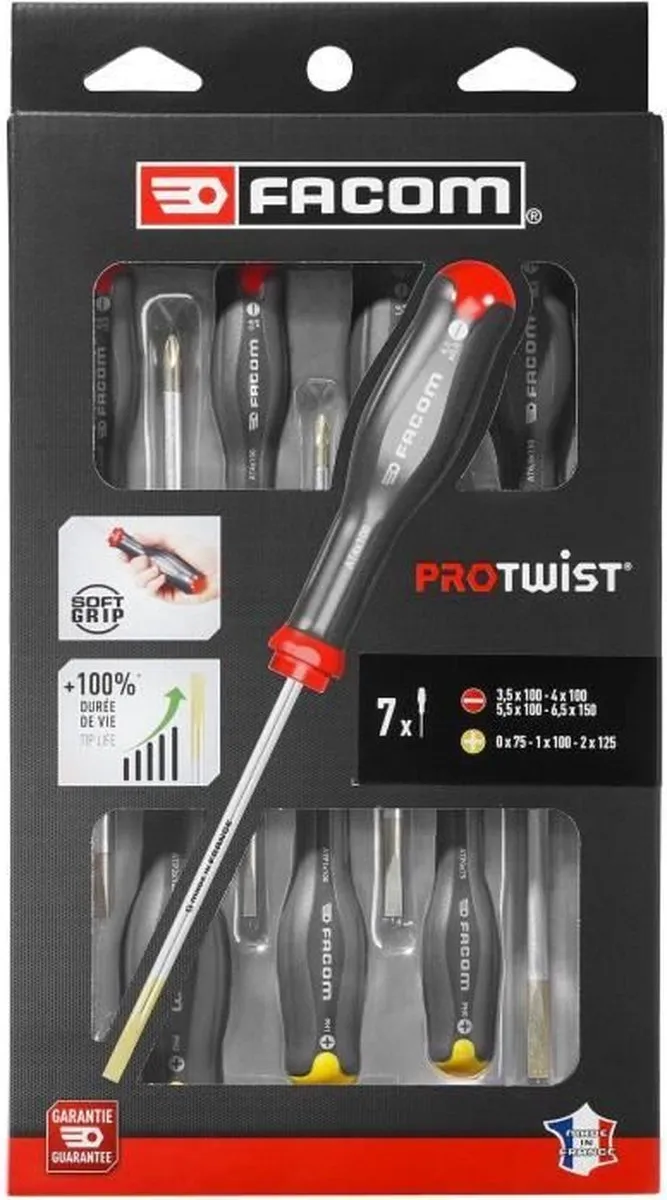 FACOM PROTWIST AT.7PB Set 7 Schroevendraaiers - Zwart