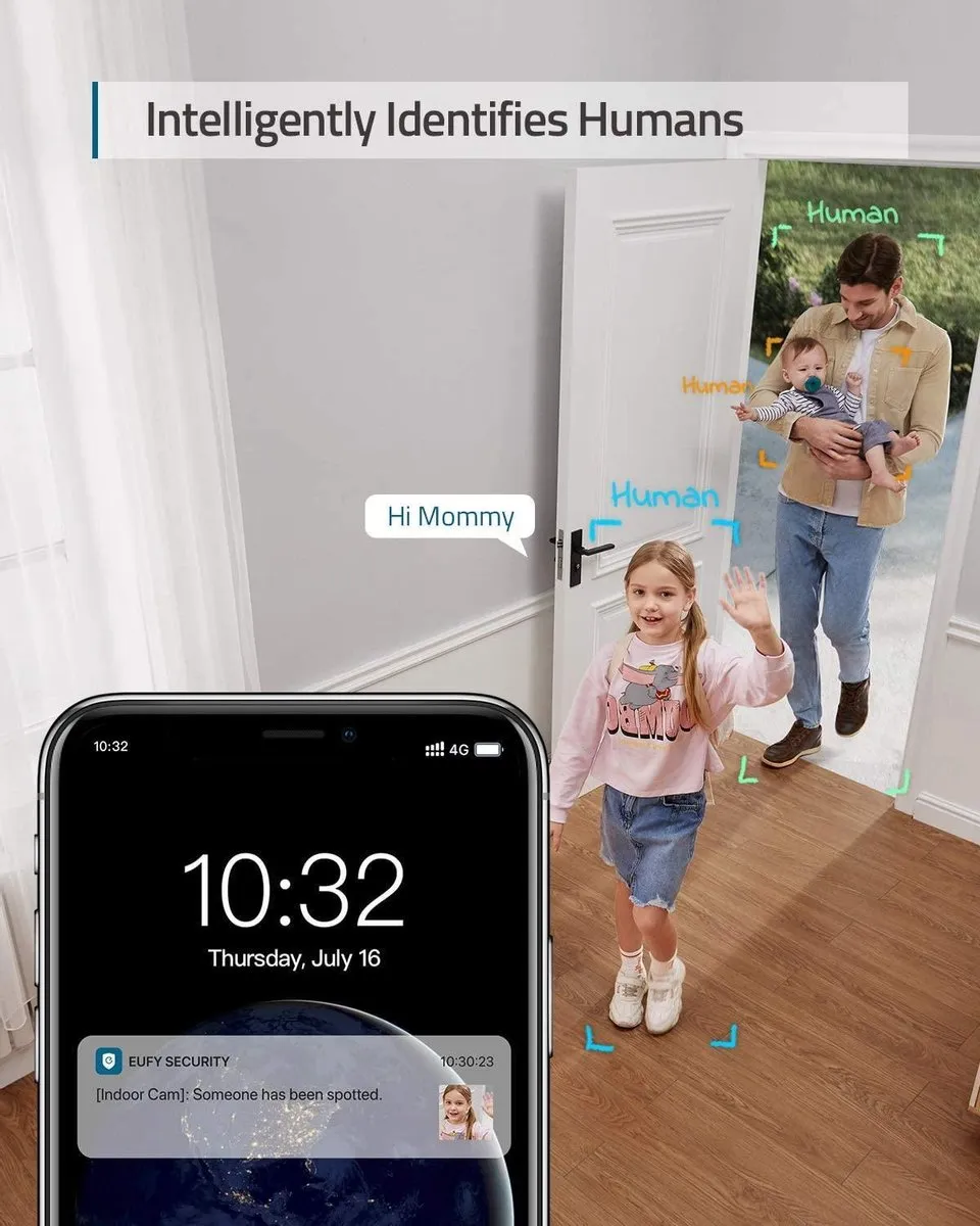 Eufy T84013W2 2K Indoor Bewakingscamera - Wit