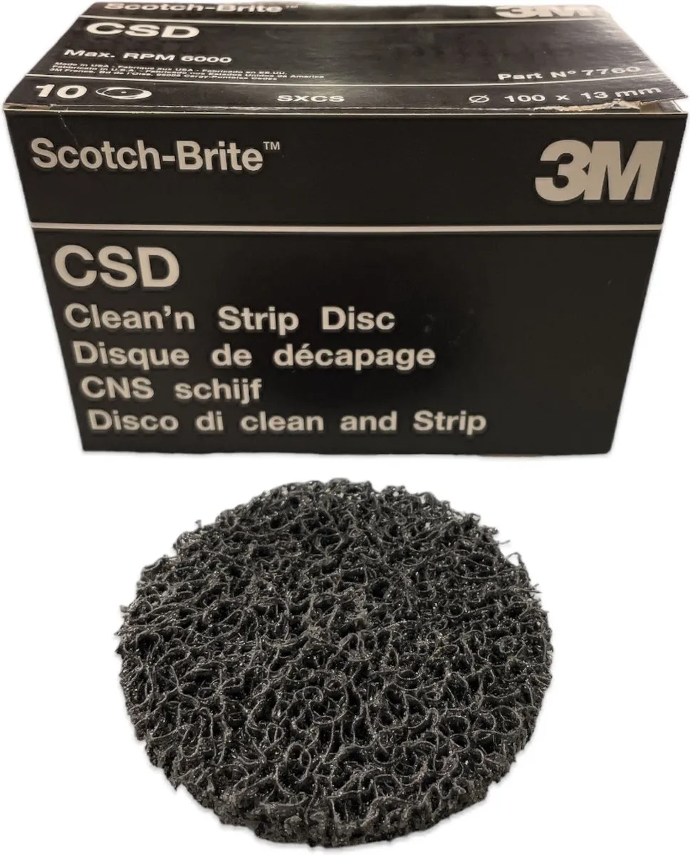 3M Scotch-Brite CSD 7760 Reinigingsschijf - Extra grof - Ø100mm - 10 Stuks