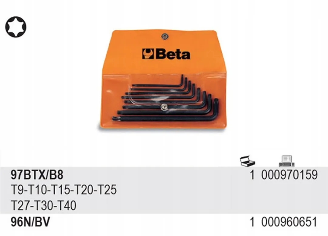 Beta Torx Inbussleutelset T9-T40 - 8-delig