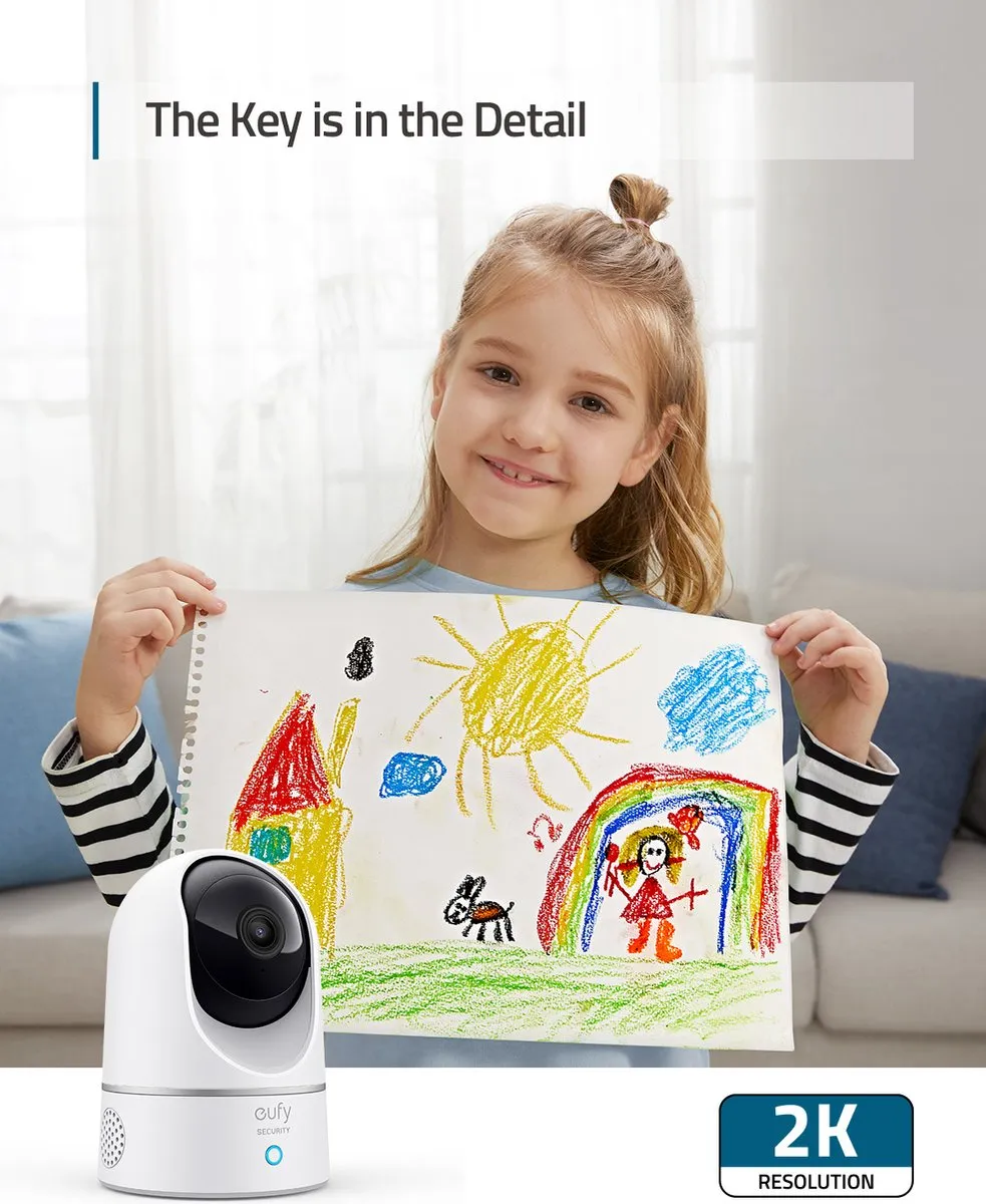 Eufy Security E220 Binnencamera 2K - Pan & Tilt - Huisdiercamera