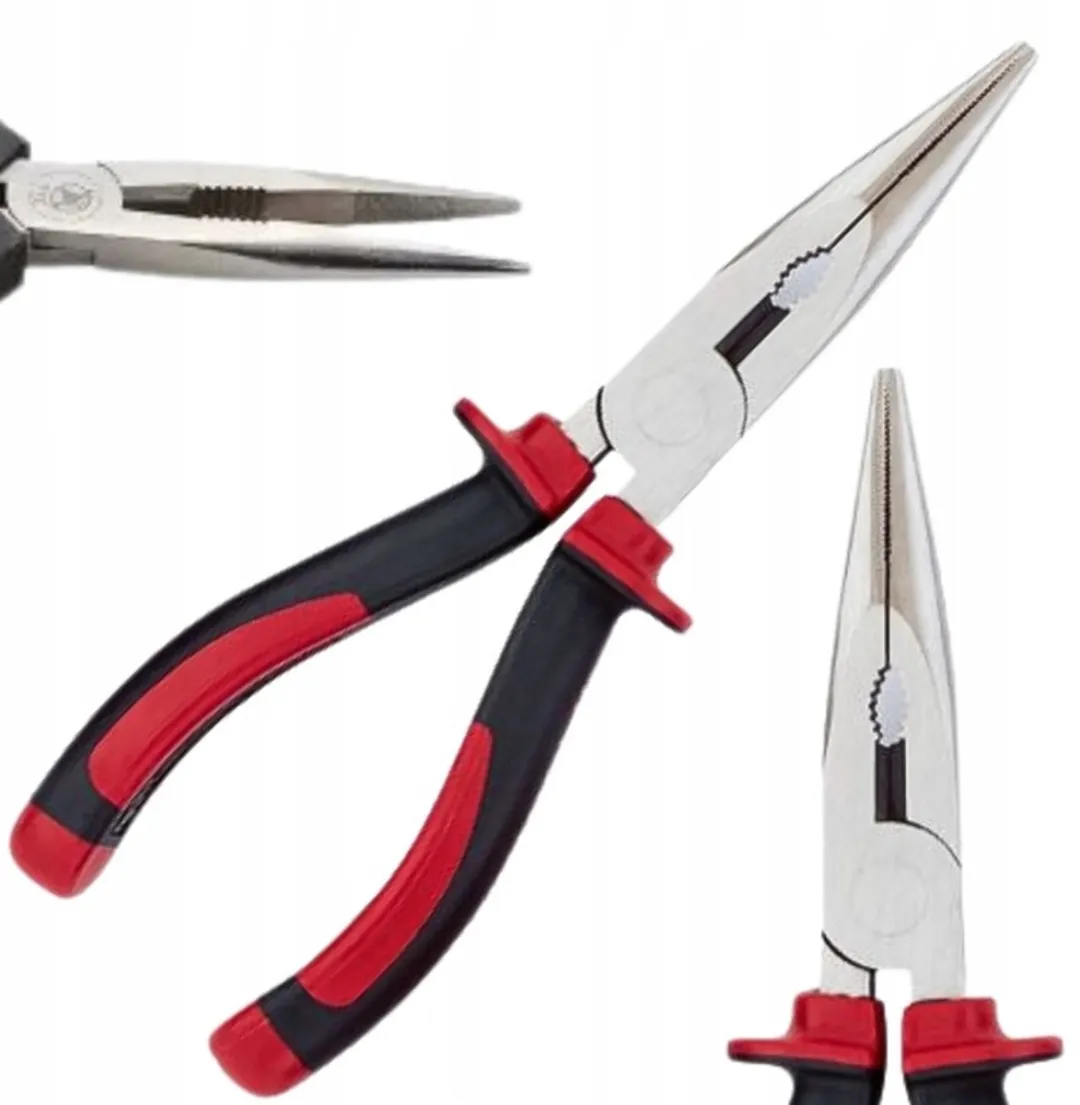 Parkside Platte Telefoontang 180mm - Zwart/Rood/Zilver