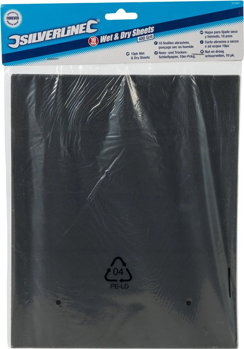 Silverline Nat Droog Schuurpapier 400 - 230x280mm - 10 Stuks