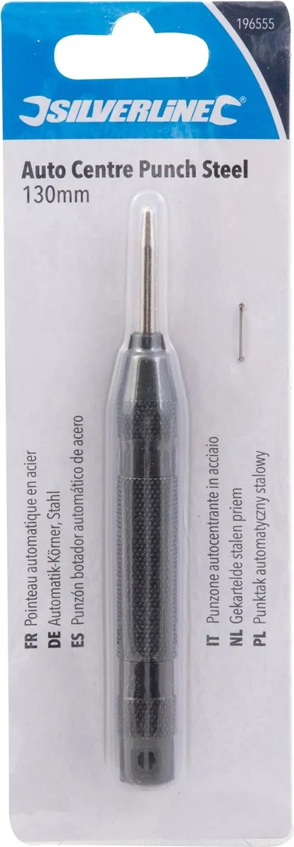 Silverline Gekartelde Stalen Priem 130mm - Geharde Punt