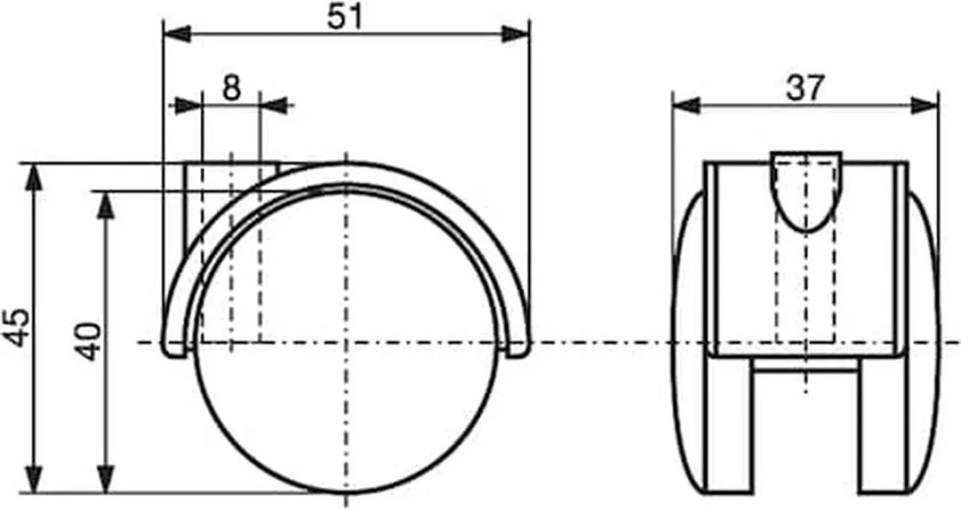 Würth Dubbel Meubelwiel Verchroomd - 35 kg - 4 Stuks