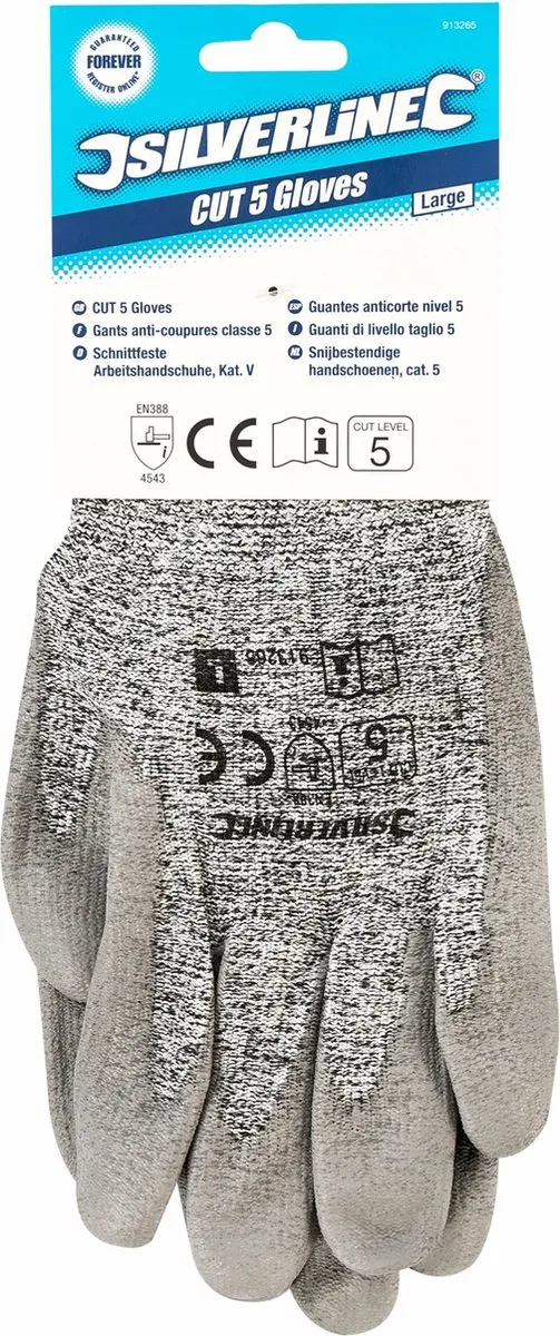 Silverline Snijbestendige Werknit Handschoenen PU-coating - Maat 10