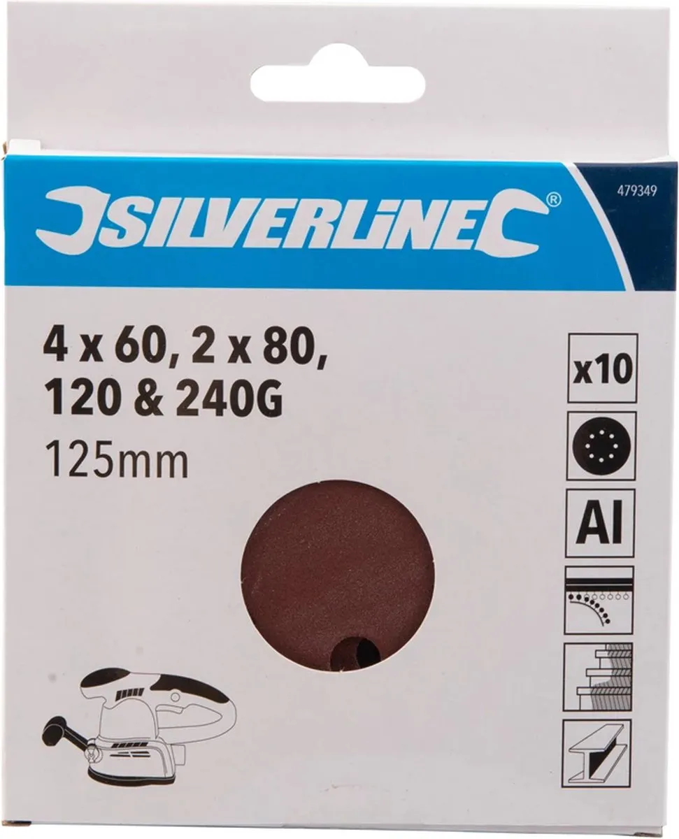 Silverline Geperforeerde Klittenband Schuurschijven Ø125mm