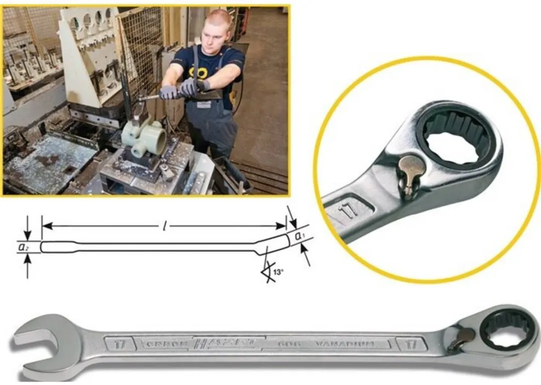 Hazet 606-19 Steek-ringratelsleutel 19mm