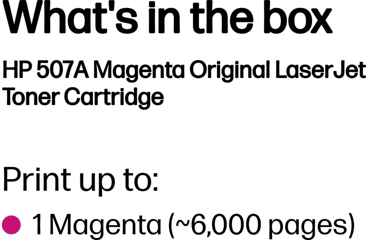 HP 507A Tonercartridge Magenta - 6000 pagina's