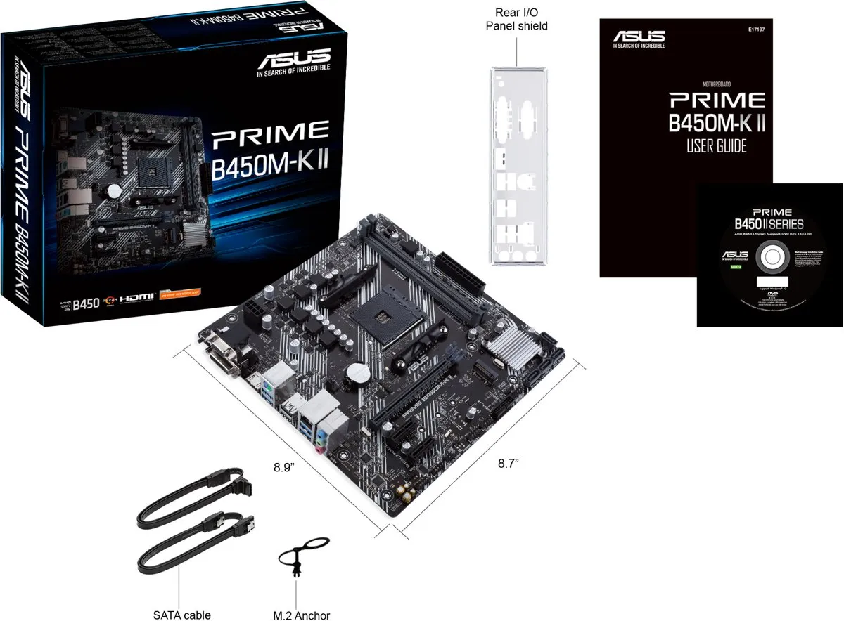 ASUS Prime B450M-K II Moederbord - AM4 - Micro-ATX