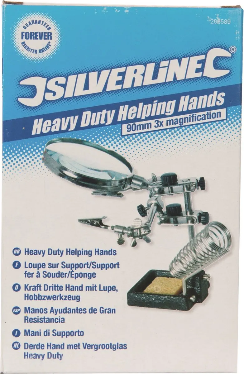 Silverline 'Heavy-Duty' Derde Hand met Vergrootglas 60mm - 3x
