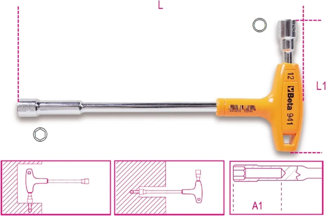 Beta 941 7-T Dopsleutel 27mm - Krachtgreep