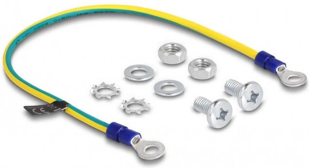 Delock Grounding Kit voor netwerk kast 30cm - Geel/ Groen