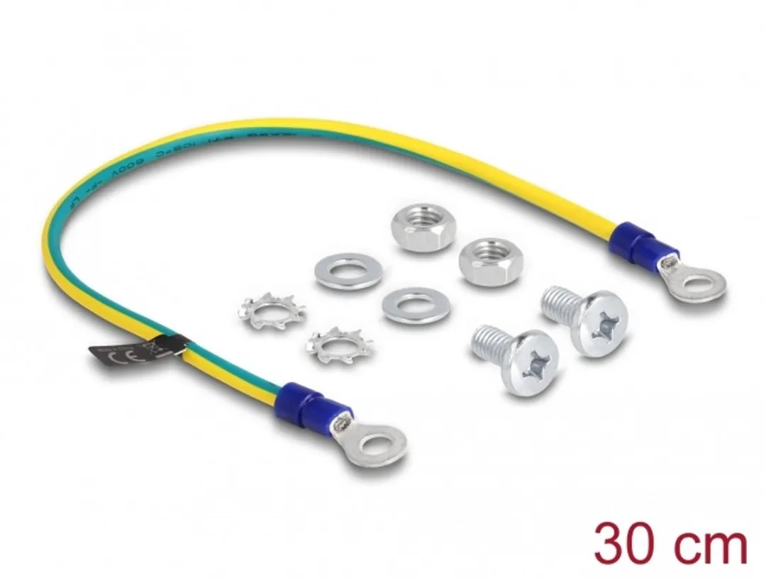 Delock Grounding Kit voor netwerk kast 30cm - Geel/ Groen