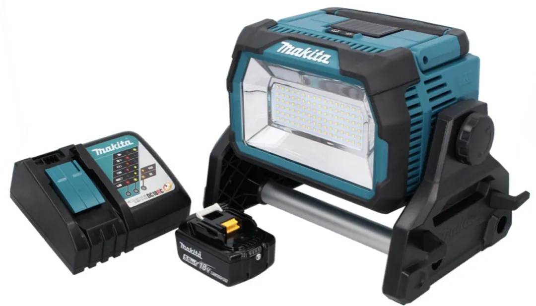 Makita DML 809 RT1 Draadloze LED Bouwspot 18V - 10.000 Lm