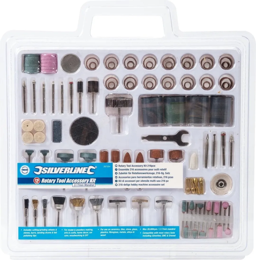 Silverline Oscillerend Multitool Accessoire Set 216-delig - 3,17mm