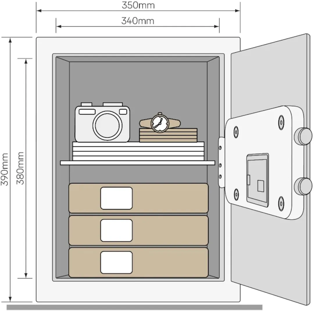 Yale Value Safe Large Elektronische Kluis DB2 - Alarm - Zwart
