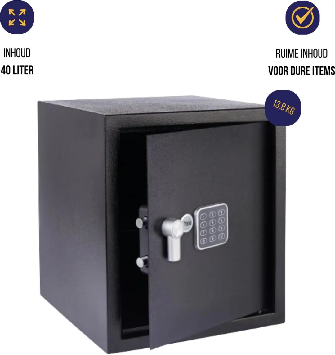 Yale Value Safe Large Elektronische Kluis DB2 - Alarm - Zwart - afbeelding 6 van 6