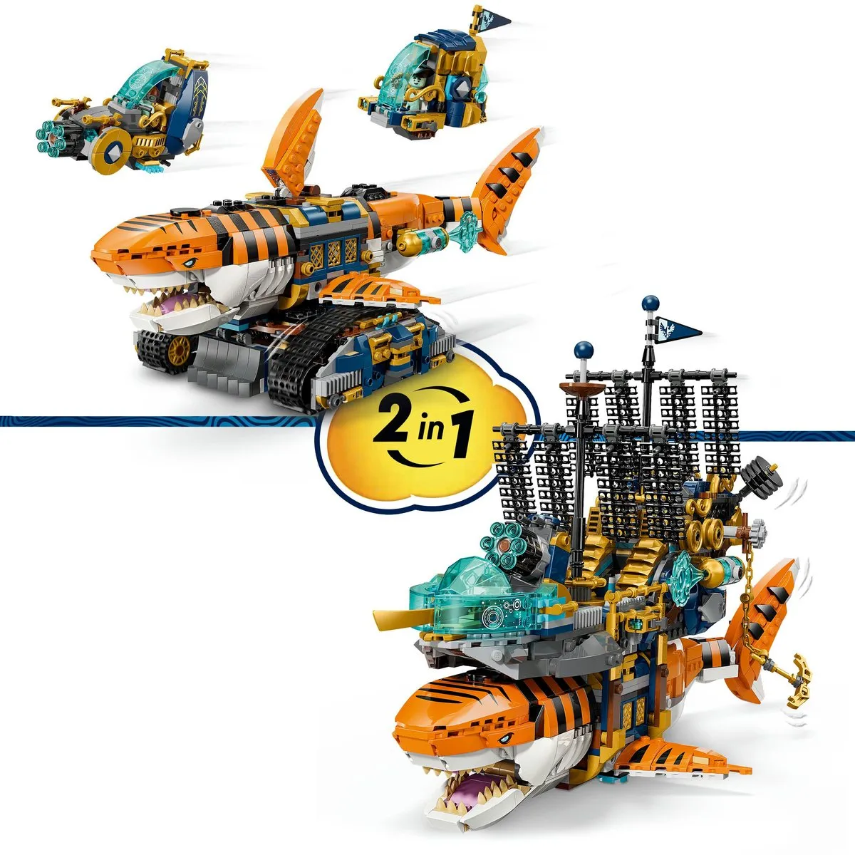 LEGO DREAMZzz Tigerhai Voertuig Bouwset - 1548 Stukken - 5 Minifiguren - Multicolor - afbeelding 6 van 6