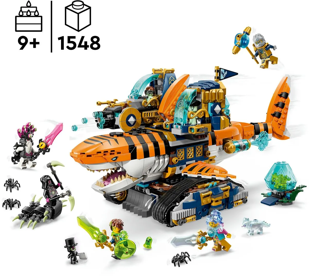 LEGO DREAMZzz Tigerhai Voertuig Bouwset - 1548 Stukken - 5 Minifiguren - Multicolor