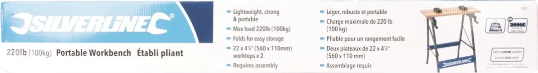 Silverline Draagbare Werkbank TB01 - 100 kg