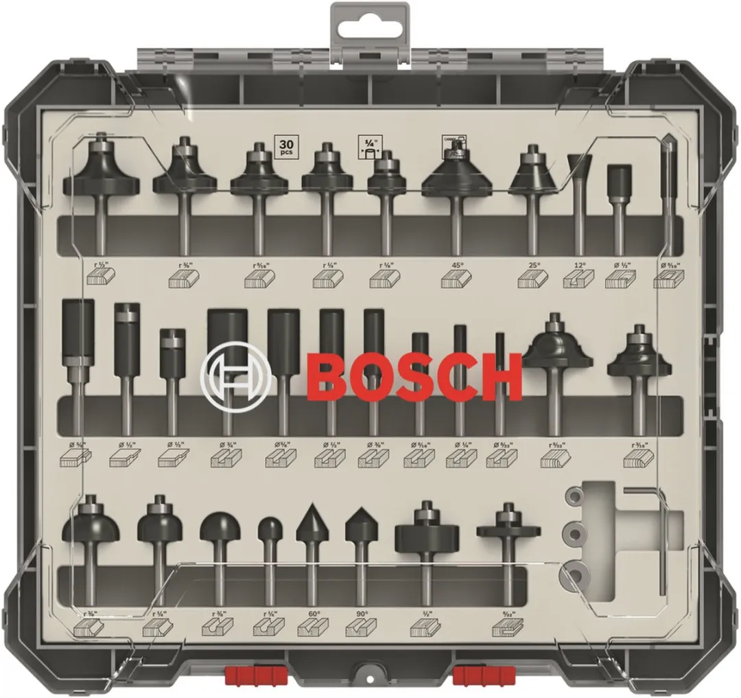 Bosch 30-delig Freesset 1/4"