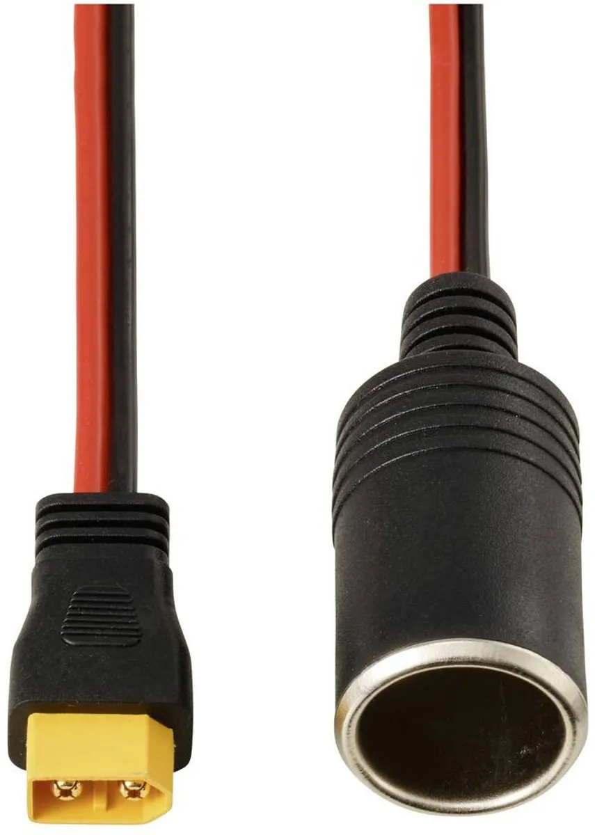 Tru Components XT60 Sigarettenaansteker 2m - TC-13619284 Zwart/Rood