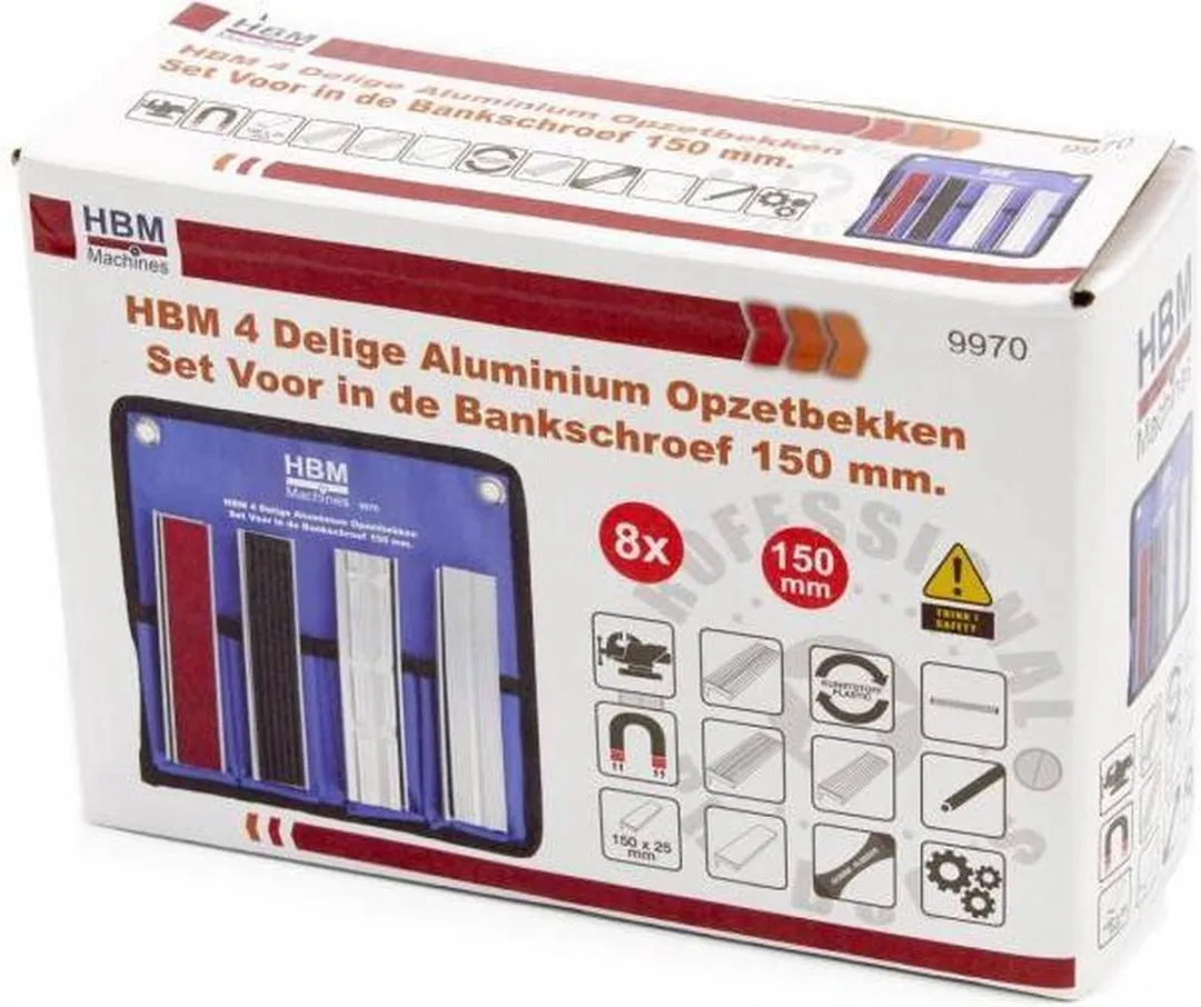 HBM Machines 100mm Aluminium Opzetbekkens - 4 Stuks