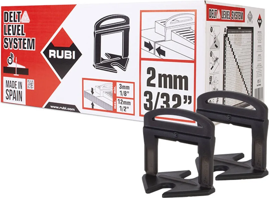 Rubi Levelling Clips 2mm - 2400 Stuks - Zwart