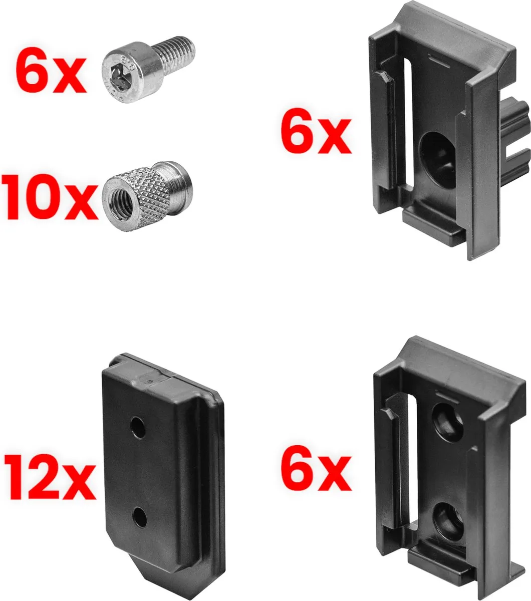 Toolbrothers RHINO Custom Adapter Set 2 - Rood/Zwart/Transparant - afbeelding 6 van 6