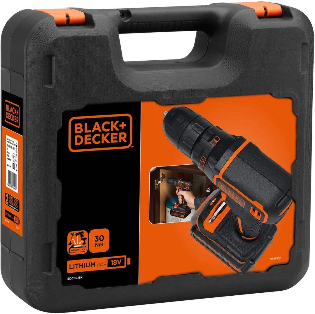 BLACK+DECKER BDCDC18K-QW Accu-boorschroevendraaier 18V - 1500mAh - 11 standen