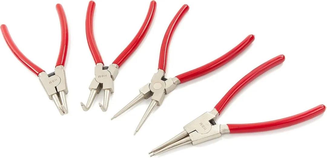 HBM 9733 Seegerring- en Borgveertangenset 4-delig 225mm - Rood