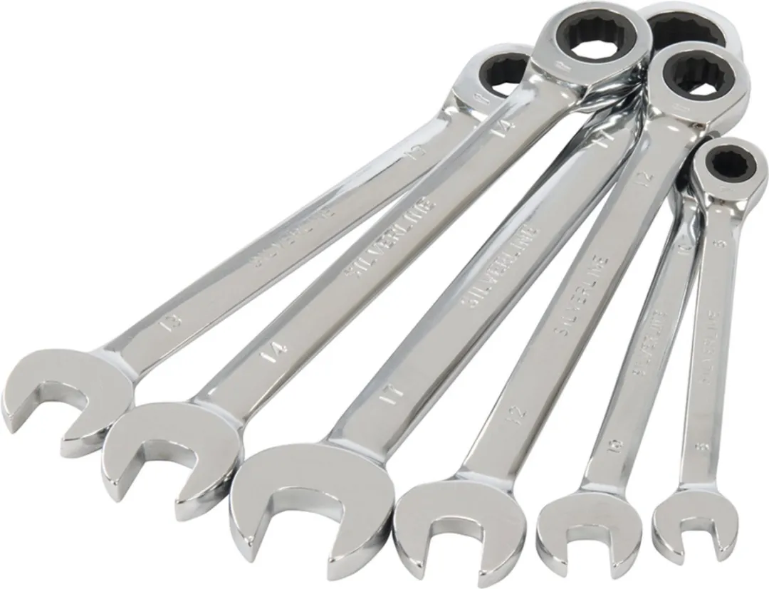 Silverline Steek- en Ringratelsleutelset 6-delig 8-17mm