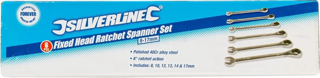 Silverline Steek- en Ringratelsleutelset 6-delig 8-17mm