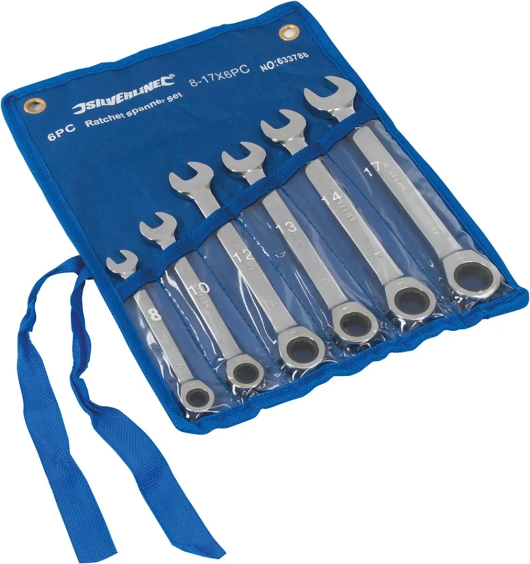 Silverline Steek- en Ringratelsleutelset 6-delig 8-17mm