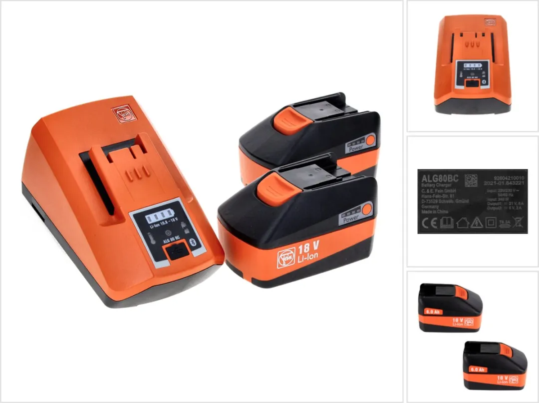 Fein Starterset 2x Accu 18V 6.0Ah ALG 80 BC - 92604323010
