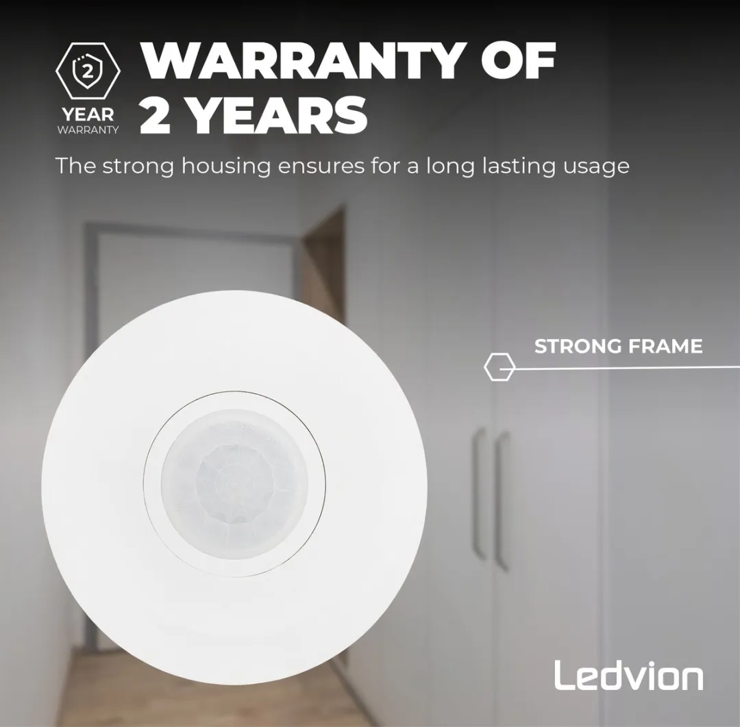 Ledvion Bewegingsmelder Opbouw Wit - 8m Bereik - IP20 - afbeelding 6 van 6