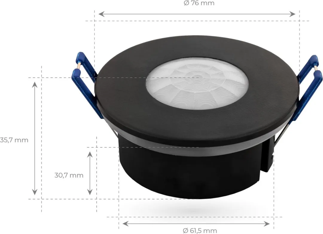 Ledvion Bewegingsmelder Inbouw IP65 8m - Zwart