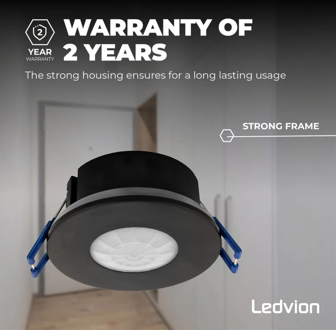 Ledvion Bewegingsmelder Inbouw IP65 8m - Zwart