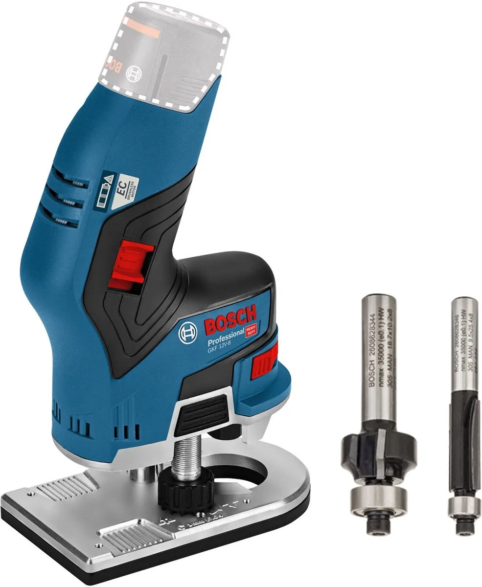 Bosch Professional GKF 12V-8 Kantenfreesmachine - Blauw