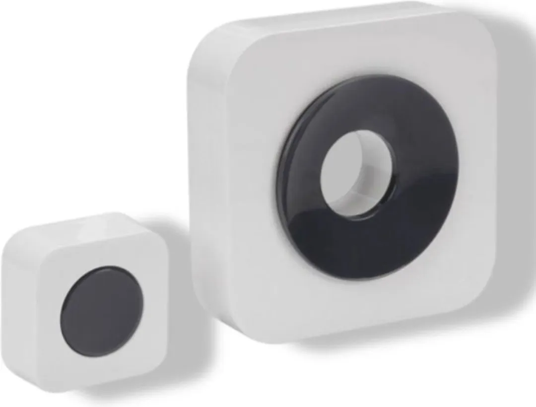Perel Draadloze Deurbel EDB8 - 1 Ontvanger + Drukknop - 36 Melodieën - 300m Bereik - Wit