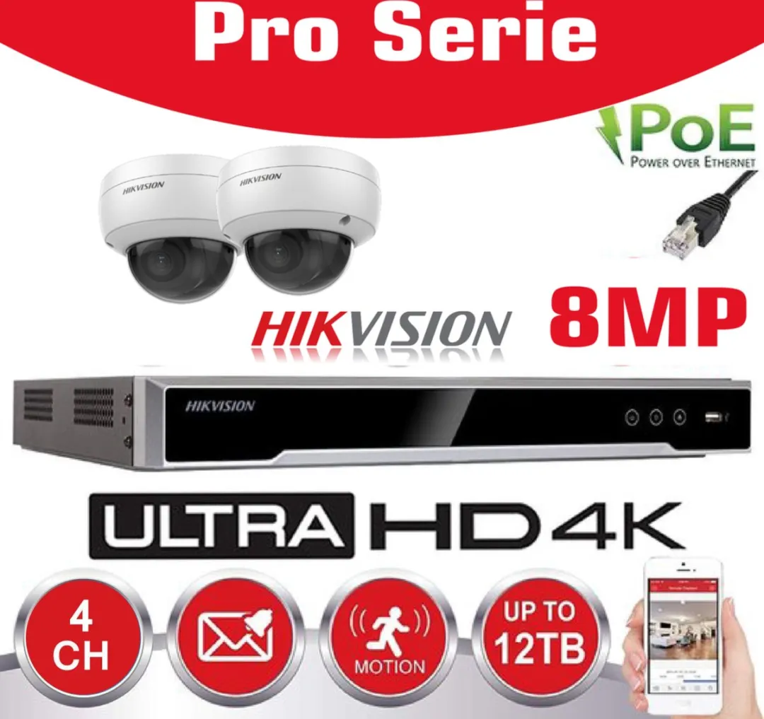 Hikvision IP-Kit DS-2CD1183G2-LIUF DS-7604NXI-K1/4P 2x8MP IR Camera