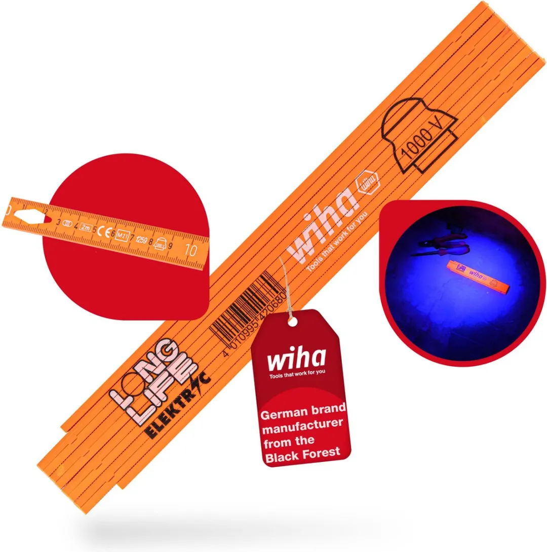 Wiha Elektriciensduimstok Longlife 2m