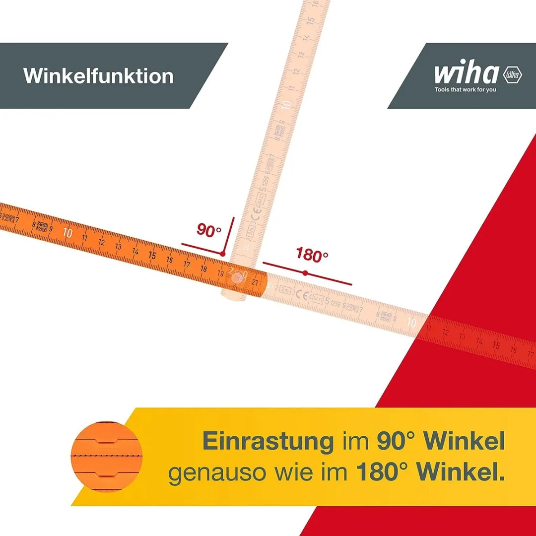 Wiha Elektriciensduimstok Longlife 2m - 10 Delen