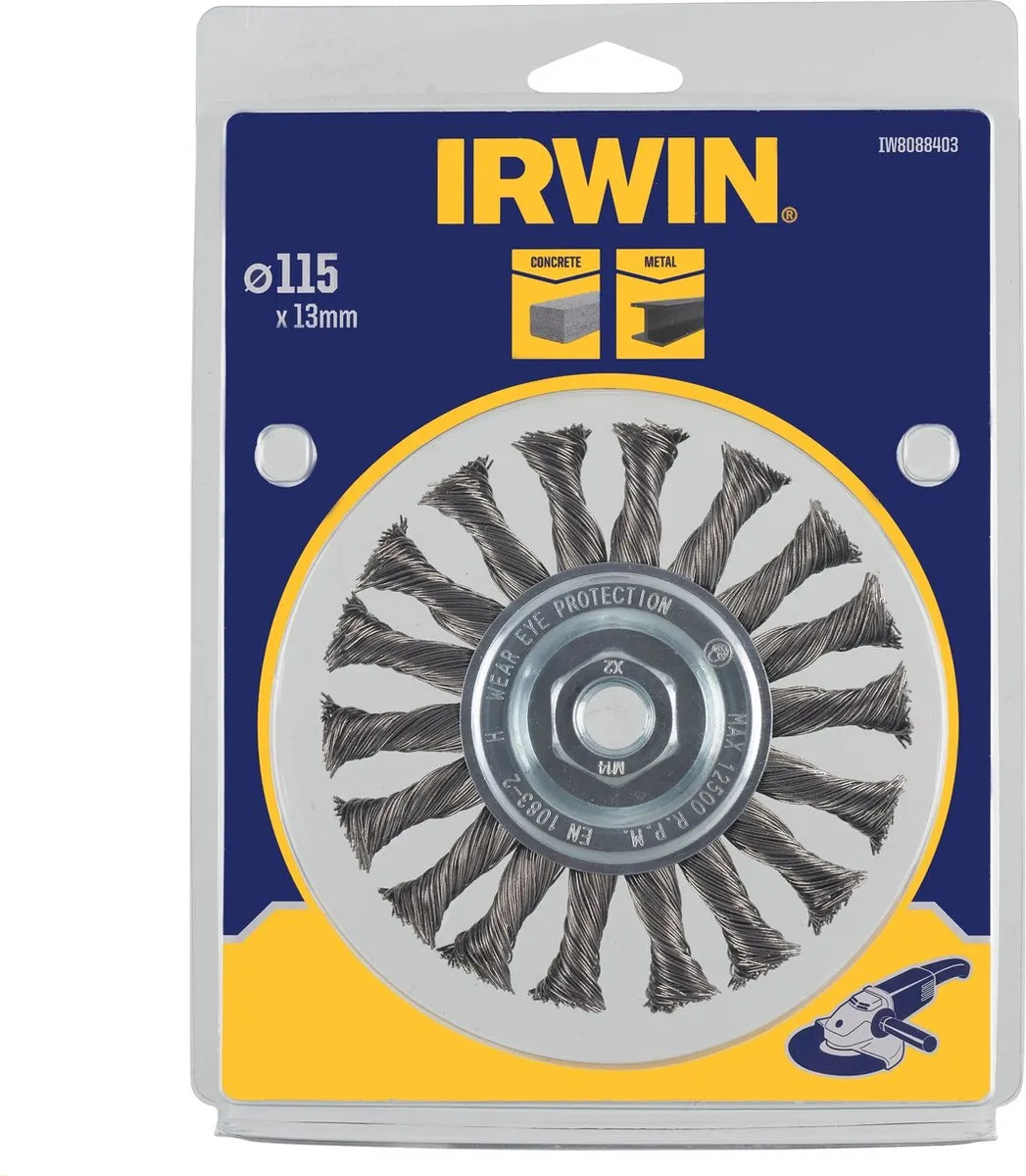 Irwin Staaldraadborstel Haakse Slijper 115mm