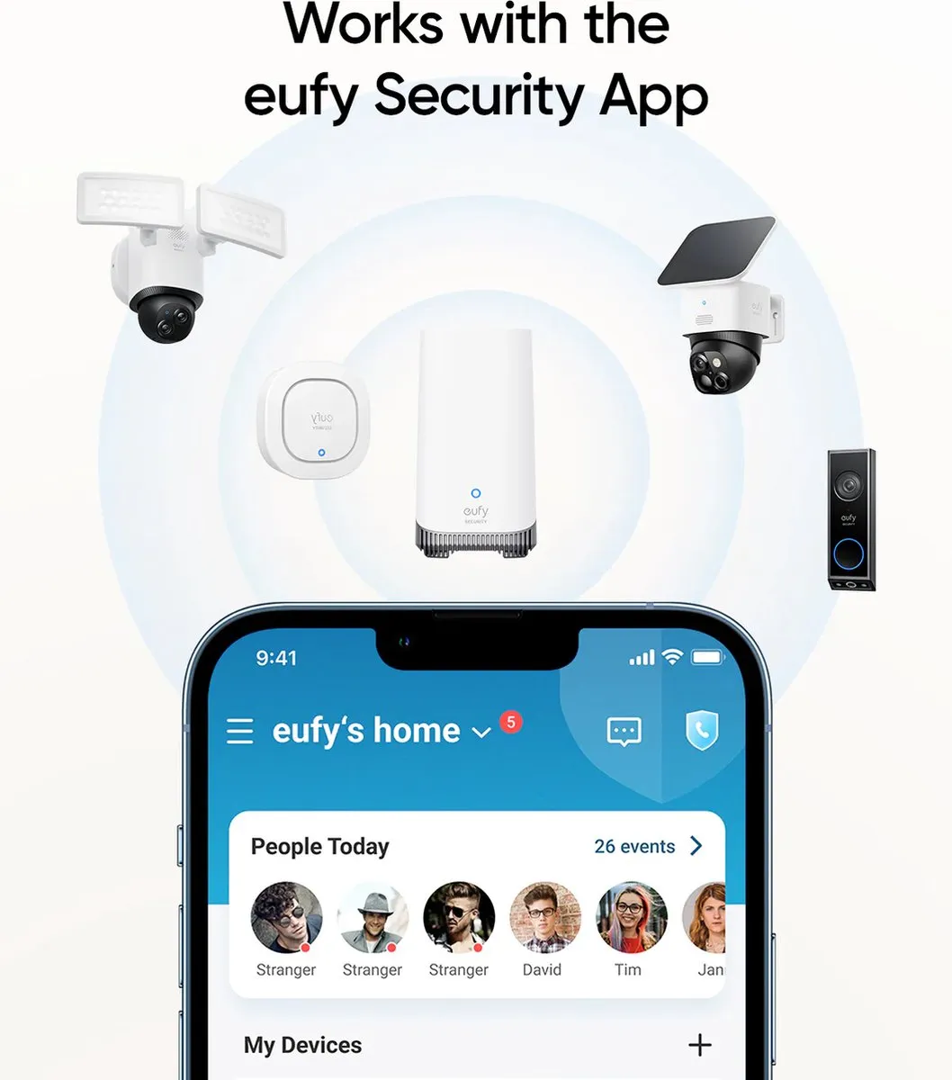 Eufy Security Siren T89703D1 - Draadloos Alarm 105dB - Wit