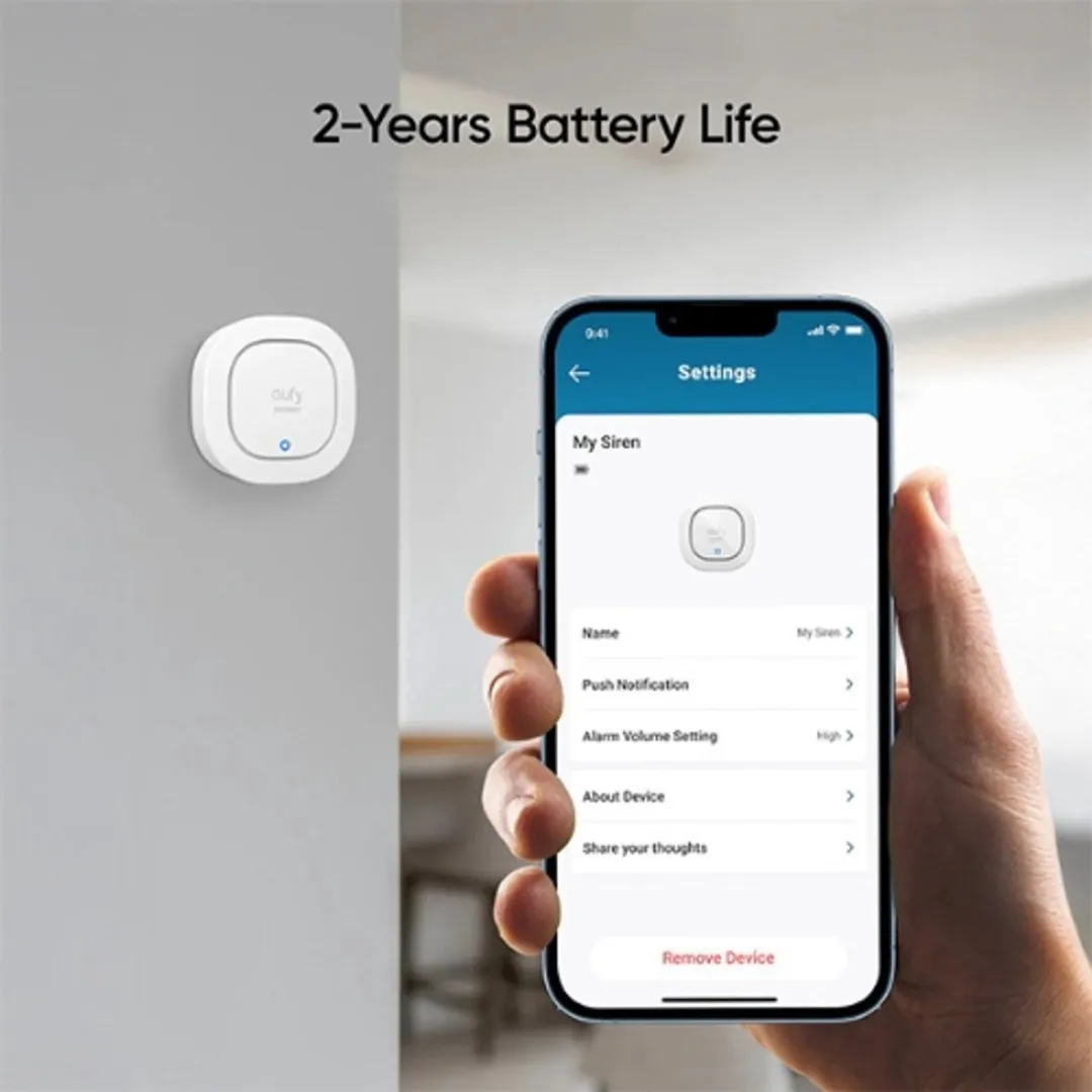 Eufy Security Siren T89703D1 - Draadloos Alarm 105dB - Wit